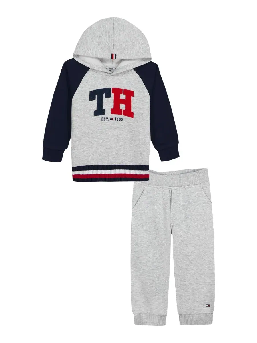 Комплект из худи и спортивных брюк с логотипом Tommy Hilfiger — изображение 4 из 8, серый/темно-синий