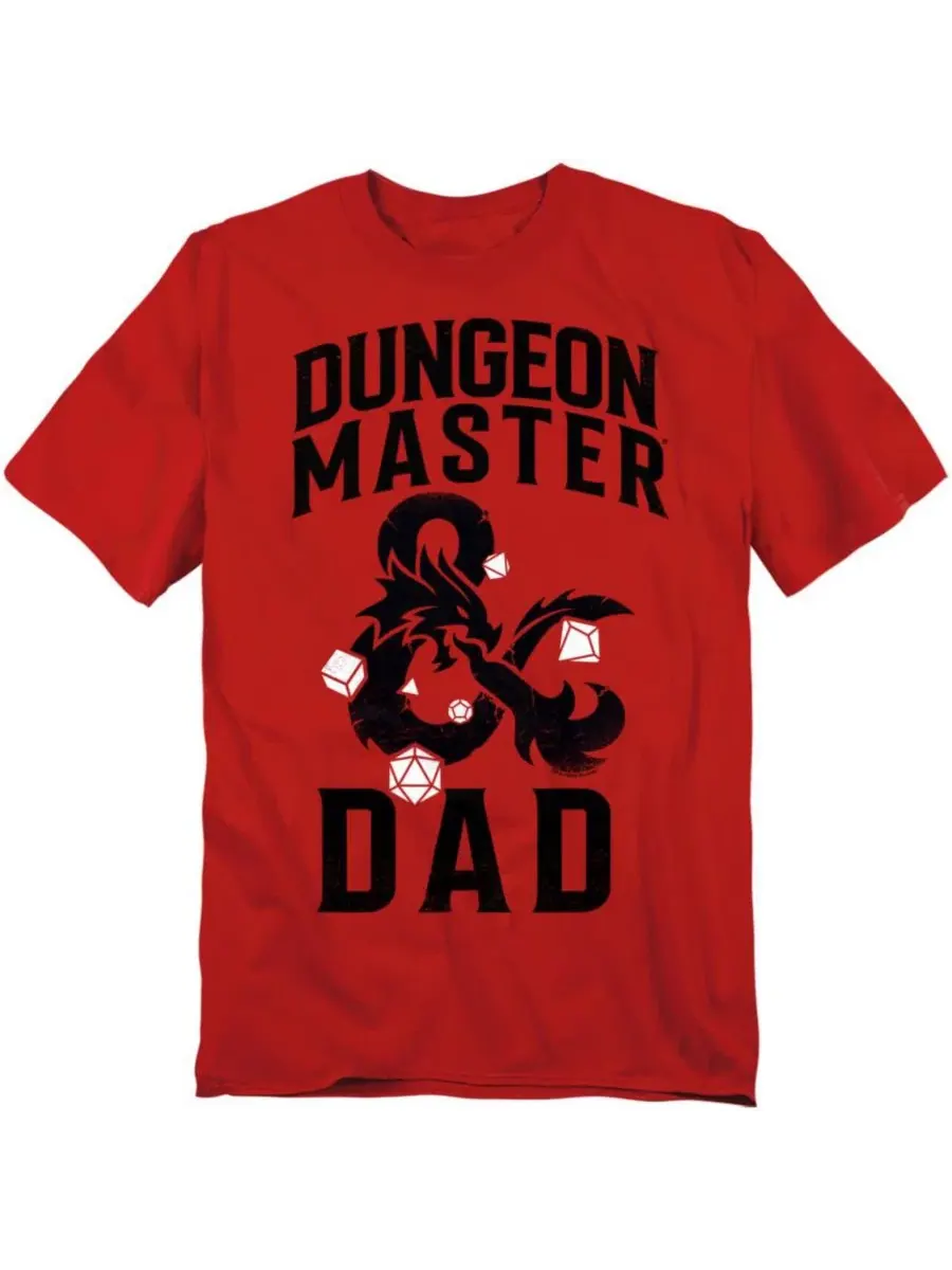 Хлопковая футболка с принтом Dungeons Dragons Daddy Dungeon Master D&D — изображение 1 из 3, красный