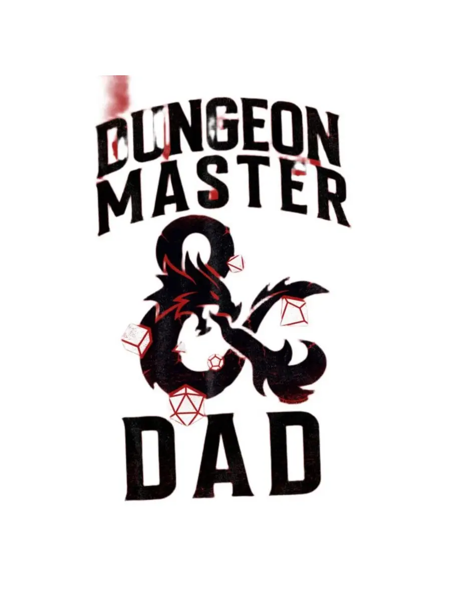 Хлопковая футболка с принтом Dungeons Dragons Daddy Dungeon Master D&D — изображение 2 из 3, красный