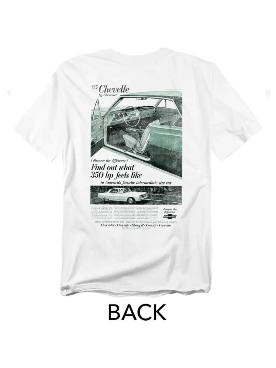Футболка с принтом Chevrolet Chevelle Corvette — изображение 3 из 3, белый