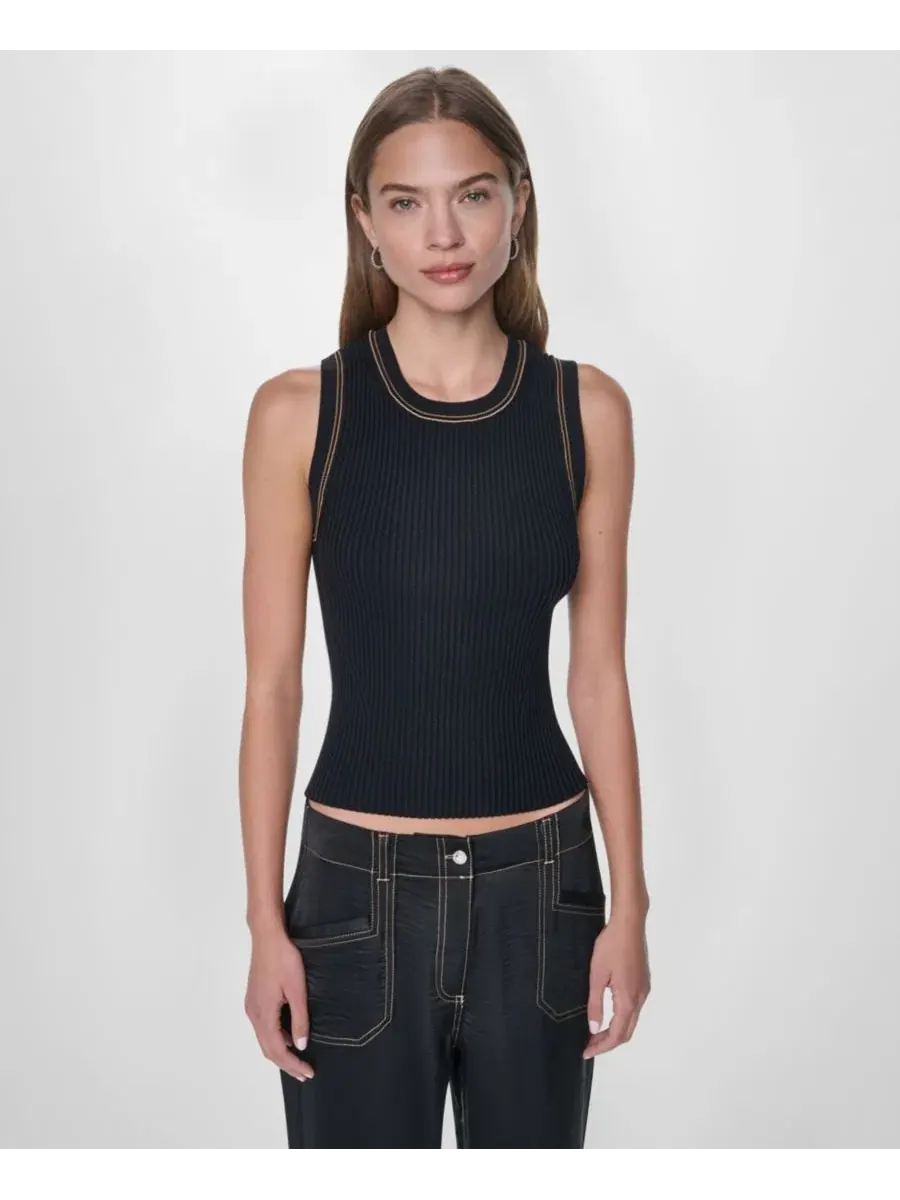 Топ без рукавов с контрастной строчкой DKNY