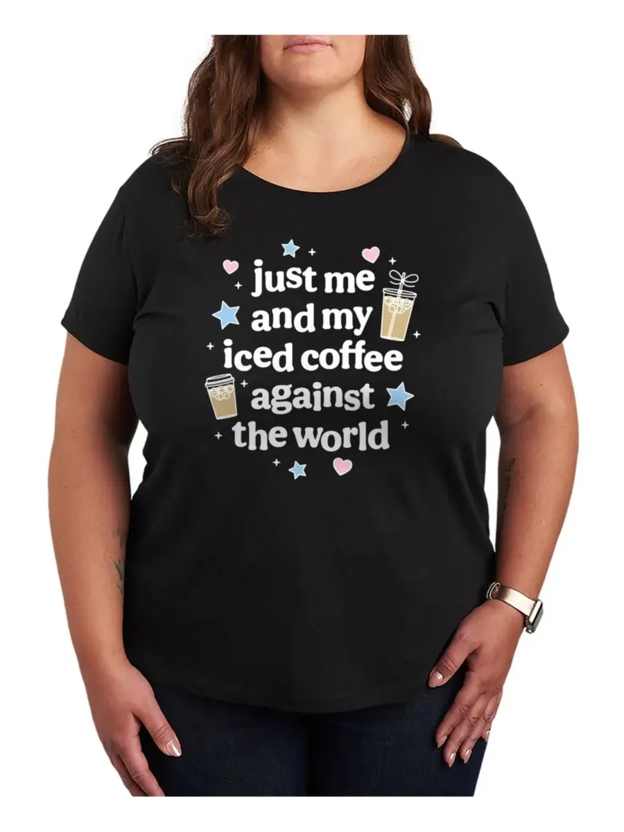 Футболка с принтом Me and Iced Coffee Hybrid Apparel — изображение 1 из 3, черный
