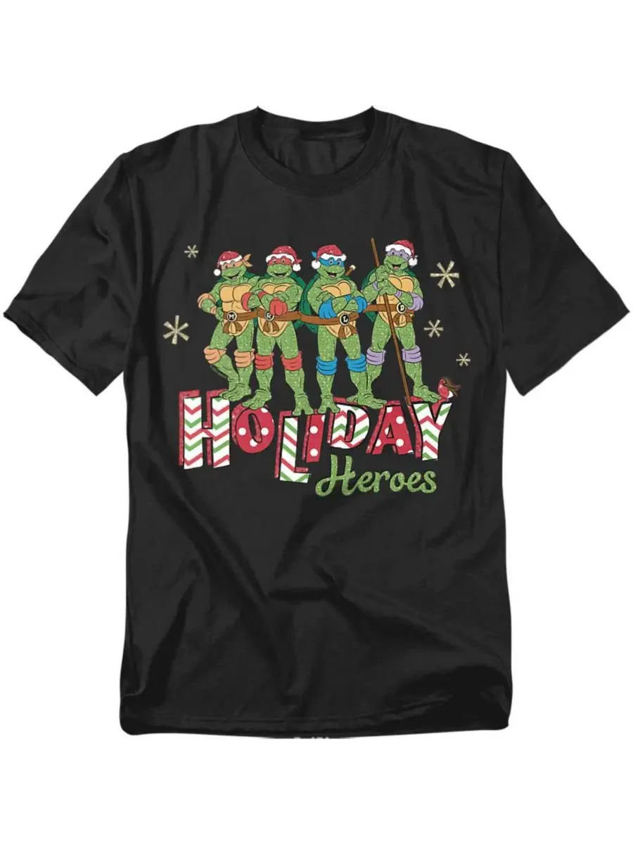 Футболка с принтом Holiday Heroes Christmas Shine Teenage Mutant Ninja Turtles — изображение 1 из 3, черный