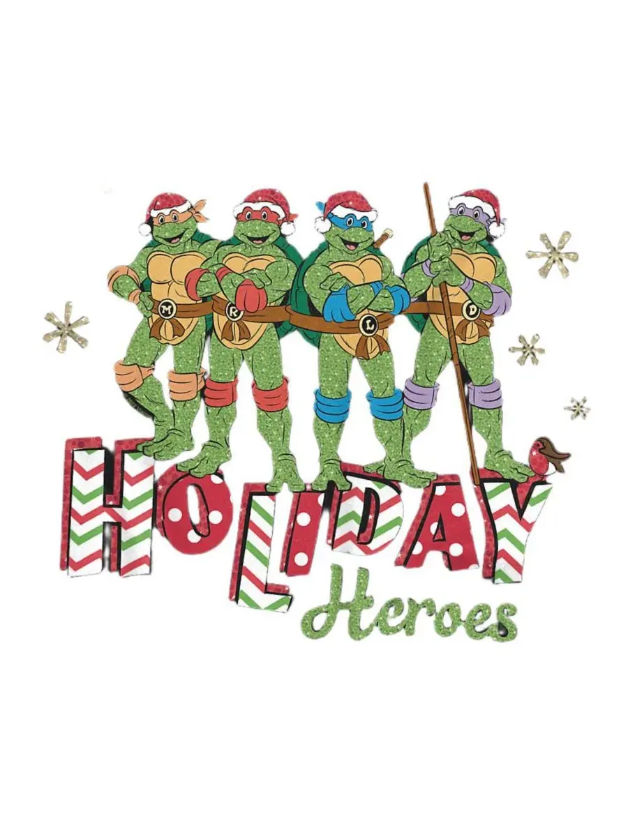 Футболка с принтом Holiday Heroes Christmas Shine Teenage Mutant Ninja Turtles — изображение 2 из 3, черный