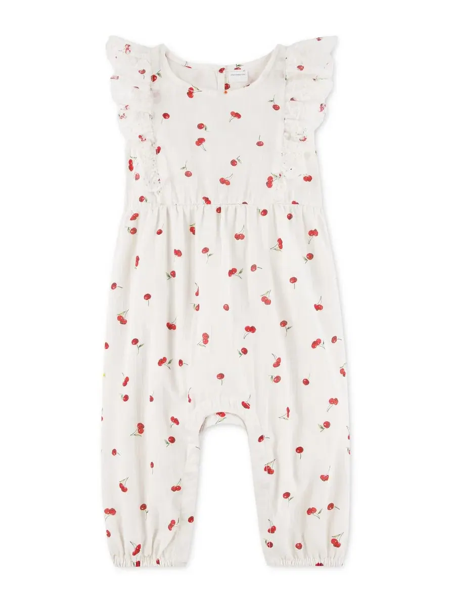 Комбинезон без рукавов из хлопкового вуаля, Abercrombie Kids — изображение 1 из 5, белый