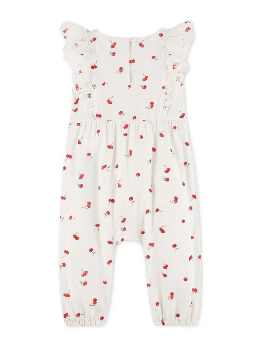 Комбинезон без рукавов из хлопкового вуаля, Abercrombie Kids — изображение 2 из 5, белый