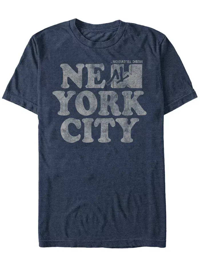 Футболка с коротким рукавом MTV Men's New York City Logo Fifth Sun — изображение 1 из 1, темно-синий