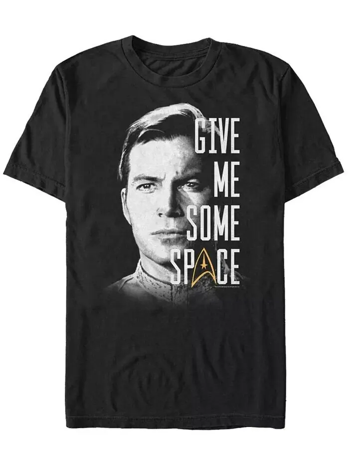 Мужская футболка с коротким рукавом Star Trek The Original Series Kirk Give Me Space Fifth Sun — изображение 1 из 1, черный