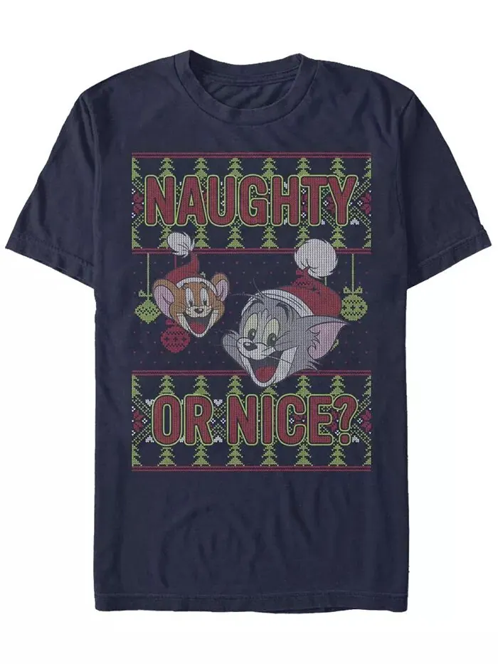 Мужская футболка с коротким рукавом Tom Jerry Naughty or Nice Fifth Sun — изображение 1 из 1, темно-синий