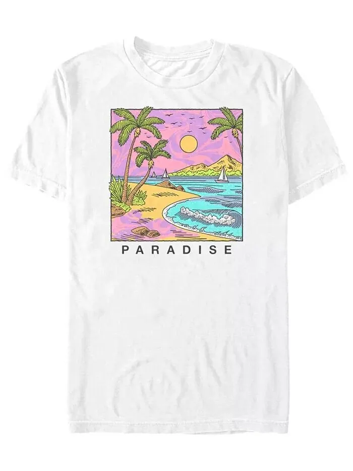 Мужская футболка с короткими рукавами Additude Paradise Awaits Fifth Sun — изображение 1 из 2, белый