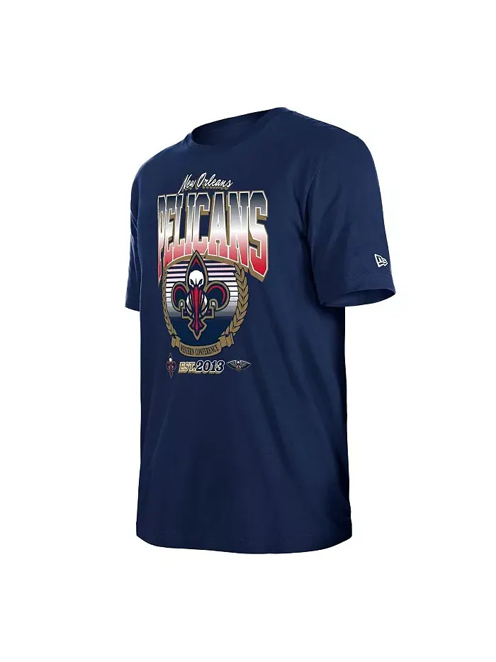 Мужская и женская футболка New Orleans Pelicans Summer Classics в темно-синем цвете New Era — изображение 3 из 3