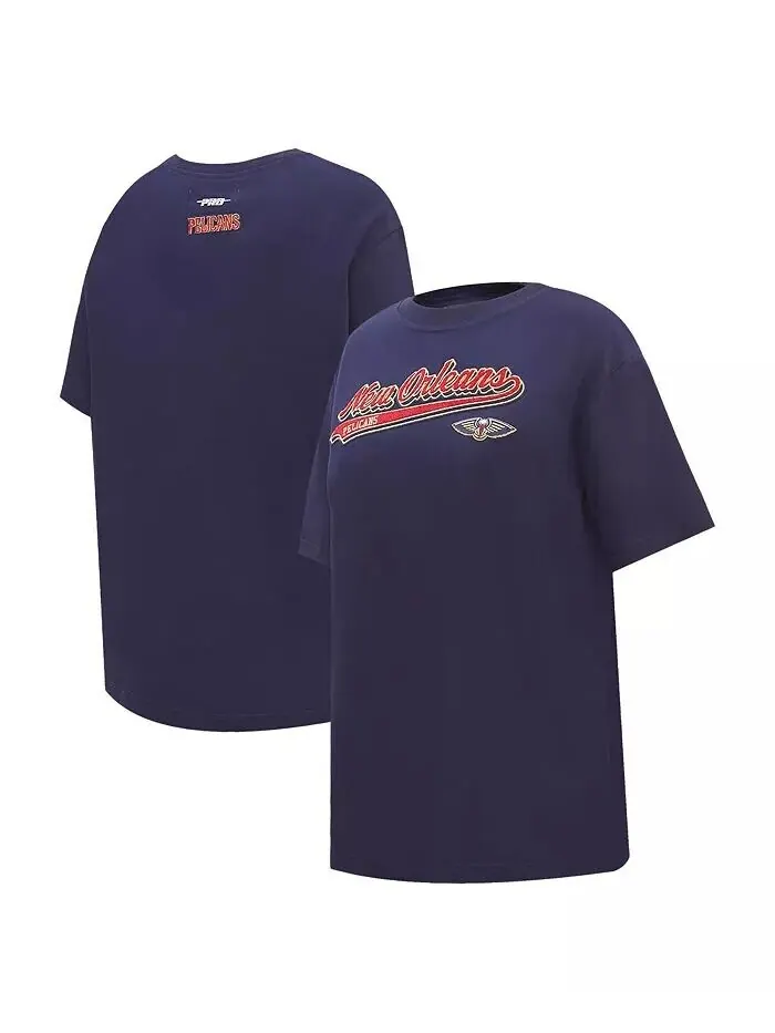 Женская футболка Navy New Orleans Pelicans Script Boyfriend Pro Standard