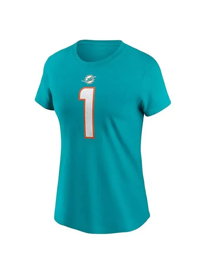 Женская футболка Tua Tagovailoa Aqua Miami Dolphins с именем и номером игрока Nike — изображение 2 из 3, голубой