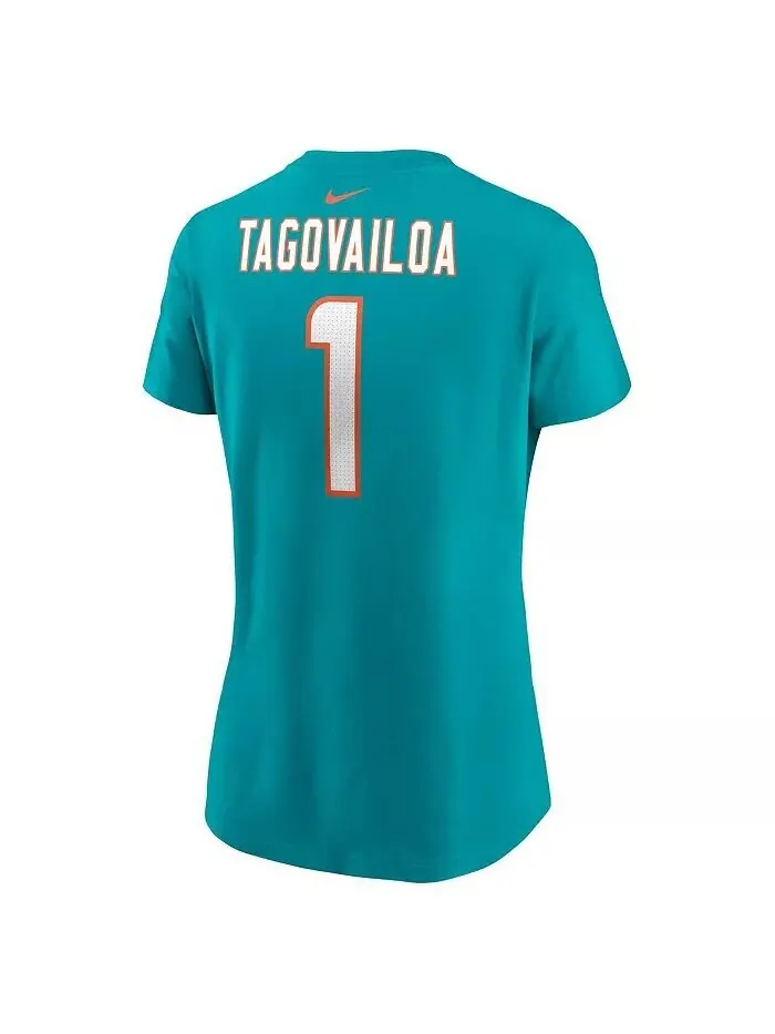 Женская футболка Tua Tagovailoa Aqua Miami Dolphins с именем и номером игрока Nike — изображение 3 из 3, голубой