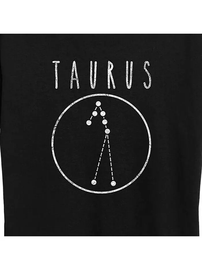 Модная футболка больших размеров с рисунком Астрология Тельца Hybrid Apparel — изображение 3 из 3, черный