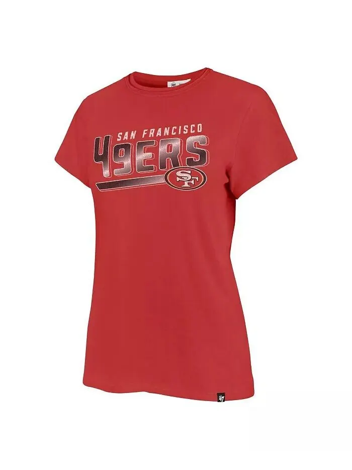 Женская алая потертая футболка San Francisco 49ers Pep Up Frankie '47 Brand — изображение 2 из 3