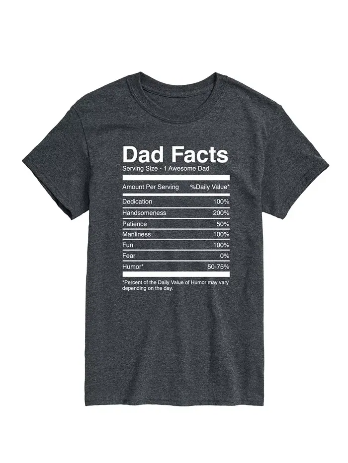 Мужская футболка с коротким рукавом Dad Facts AIRWAVES — изображение 1 из 3, серый