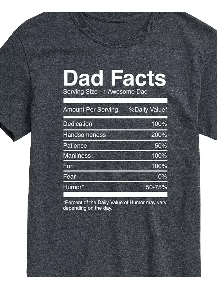 Мужская футболка с коротким рукавом Dad Facts AIRWAVES — изображение 2 из 3, серый