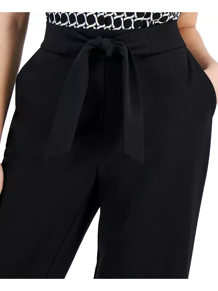 Укороченные брюки Anne Klein Essentials Petite Wide-Leg — изображение 2 из 3, черный