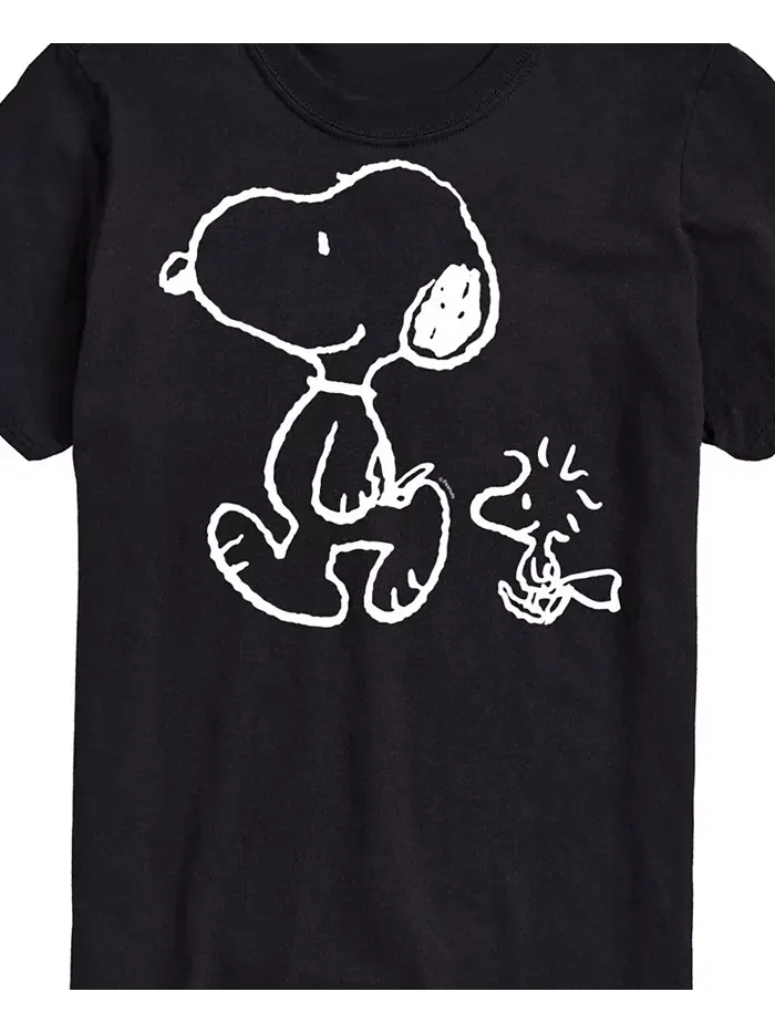 Мужская футболка с коротким рукавом Peanuts Snoopy и Woodstock Walk AIRWAVES — изображение 2 из 3, черный