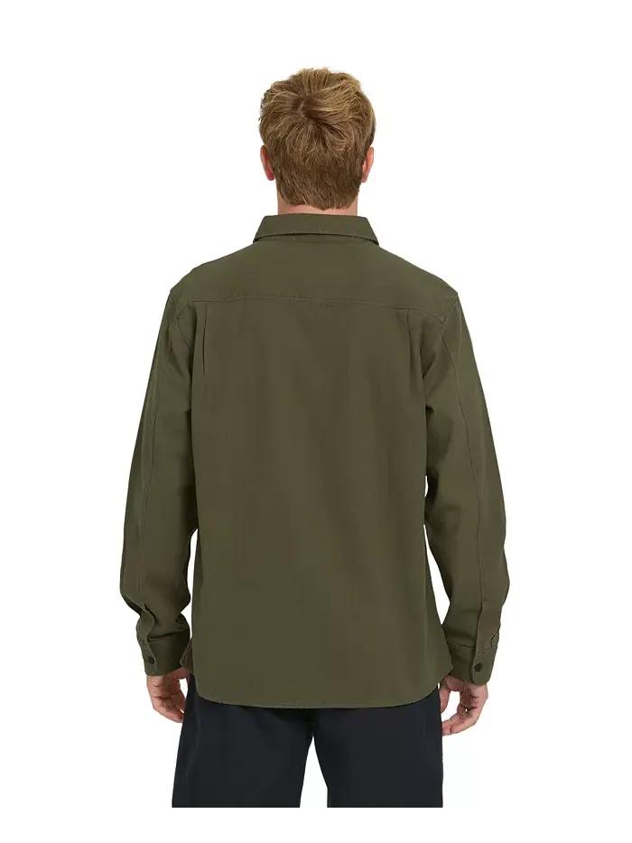 Мужская рубашка Heron с длинными рукавами Quiksilver — изображение 2 из 5, зеленый