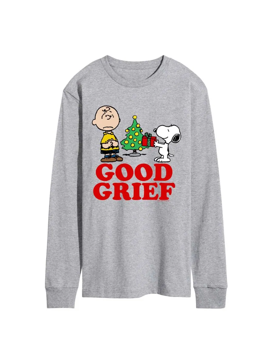 Мужская футболка с длинными рукавами с графическим принтом "Peanuts Good Grief Charlie and Snoopy — изображение 1 из 3