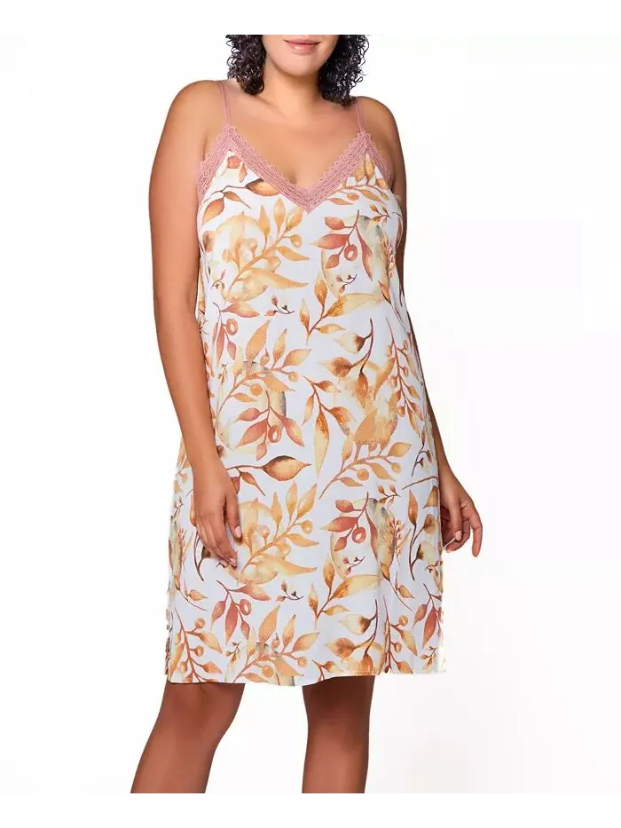 Мягкая сорочка Ellie Plus Size из искусственного шелка и кружева iCollection — изображение 1 из 2, розовый