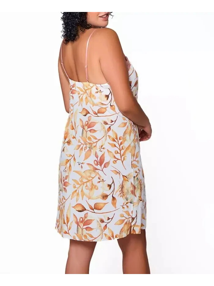 Мягкая сорочка Ellie Plus Size из искусственного шелка и кружева iCollection — изображение 2 из 2, розовый