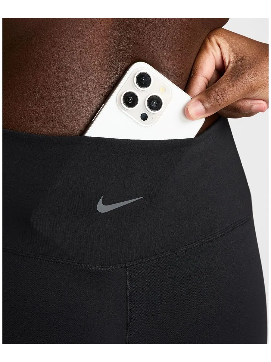 Женские бесшовные леггинсы с высокой талией спереди Nike — изображение 4 из 5, черный