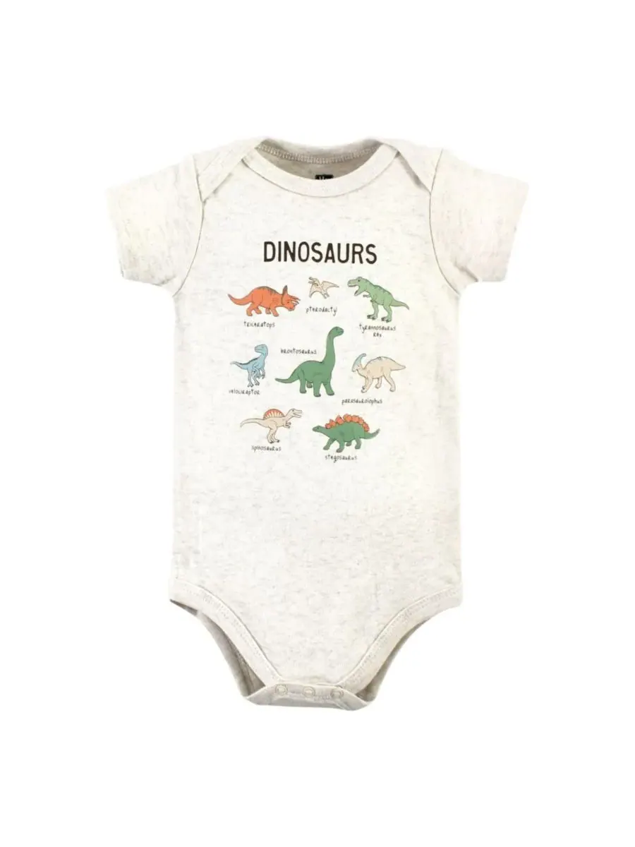 Комплект из пяти хлопковых комбинезонов-боди Hudson Baby, Dinosaur Adventures 5-Pack — изображение 2 из 7