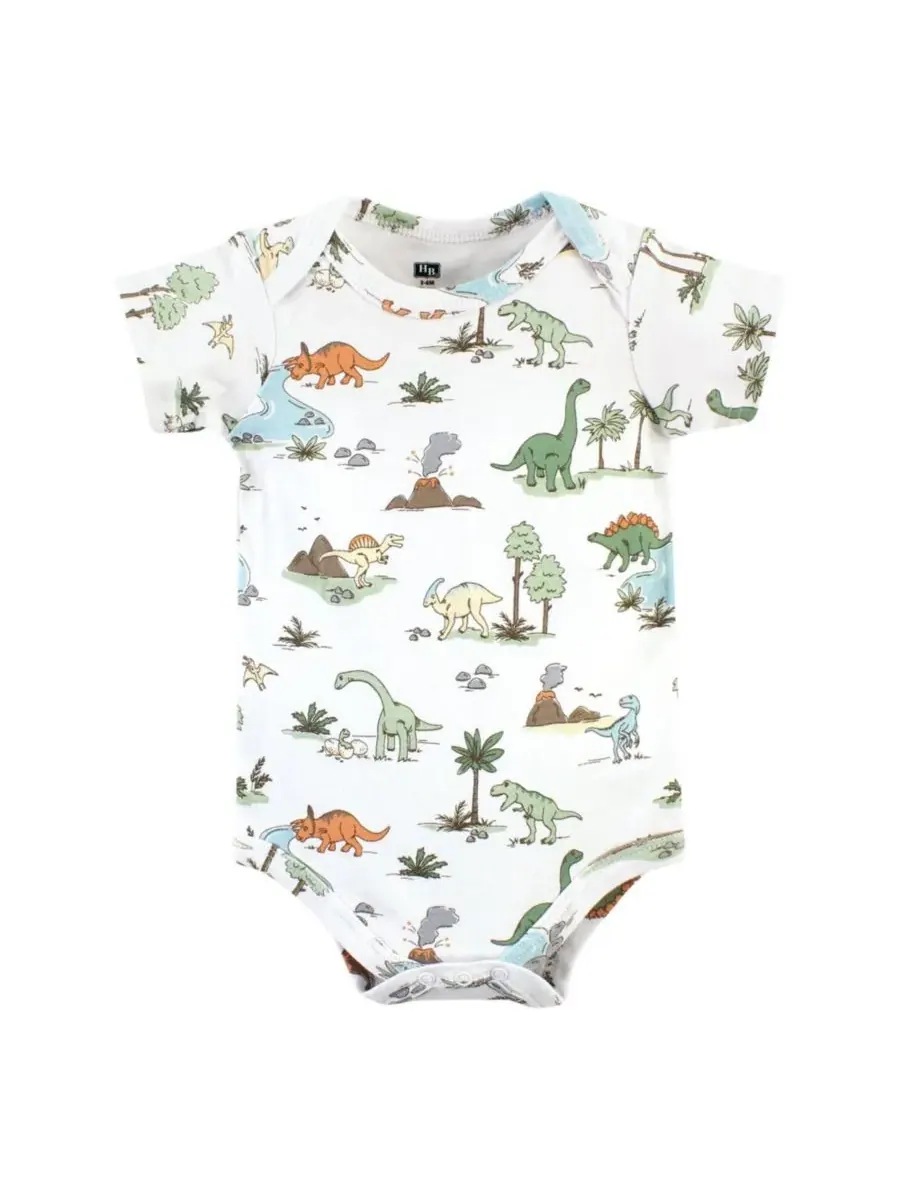 Комплект из пяти хлопковых комбинезонов-боди Hudson Baby, Dinosaur Adventures 5-Pack — изображение 5 из 7