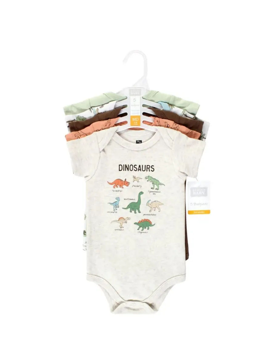 Комплект из пяти хлопковых комбинезонов-боди Hudson Baby, Dinosaur Adventures 5-Pack — изображение 7 из 7