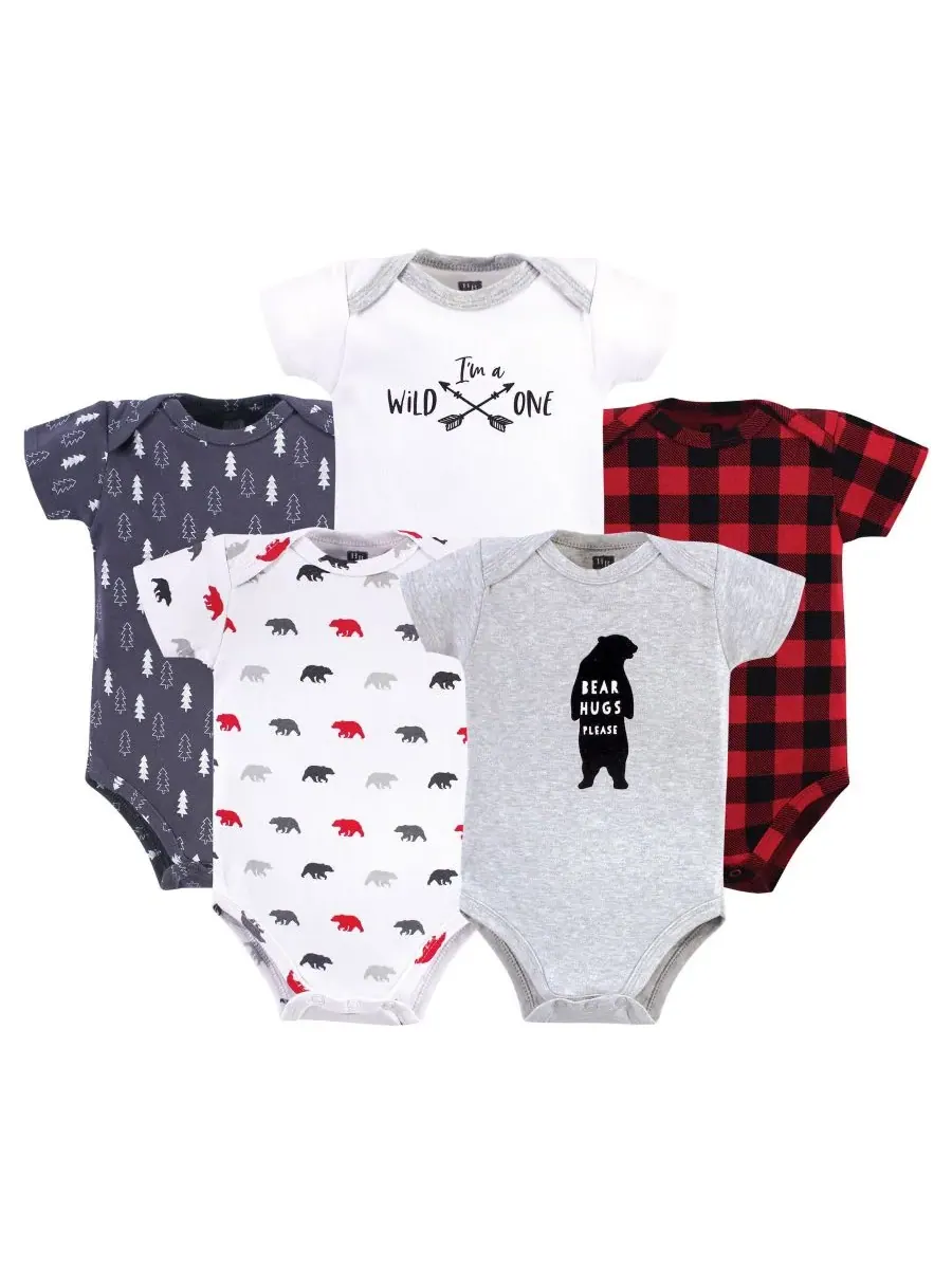 Комплект из пяти хлопковых комбинезонов-боди Hudson Baby, Baby Bear — изображение 1 из 5
