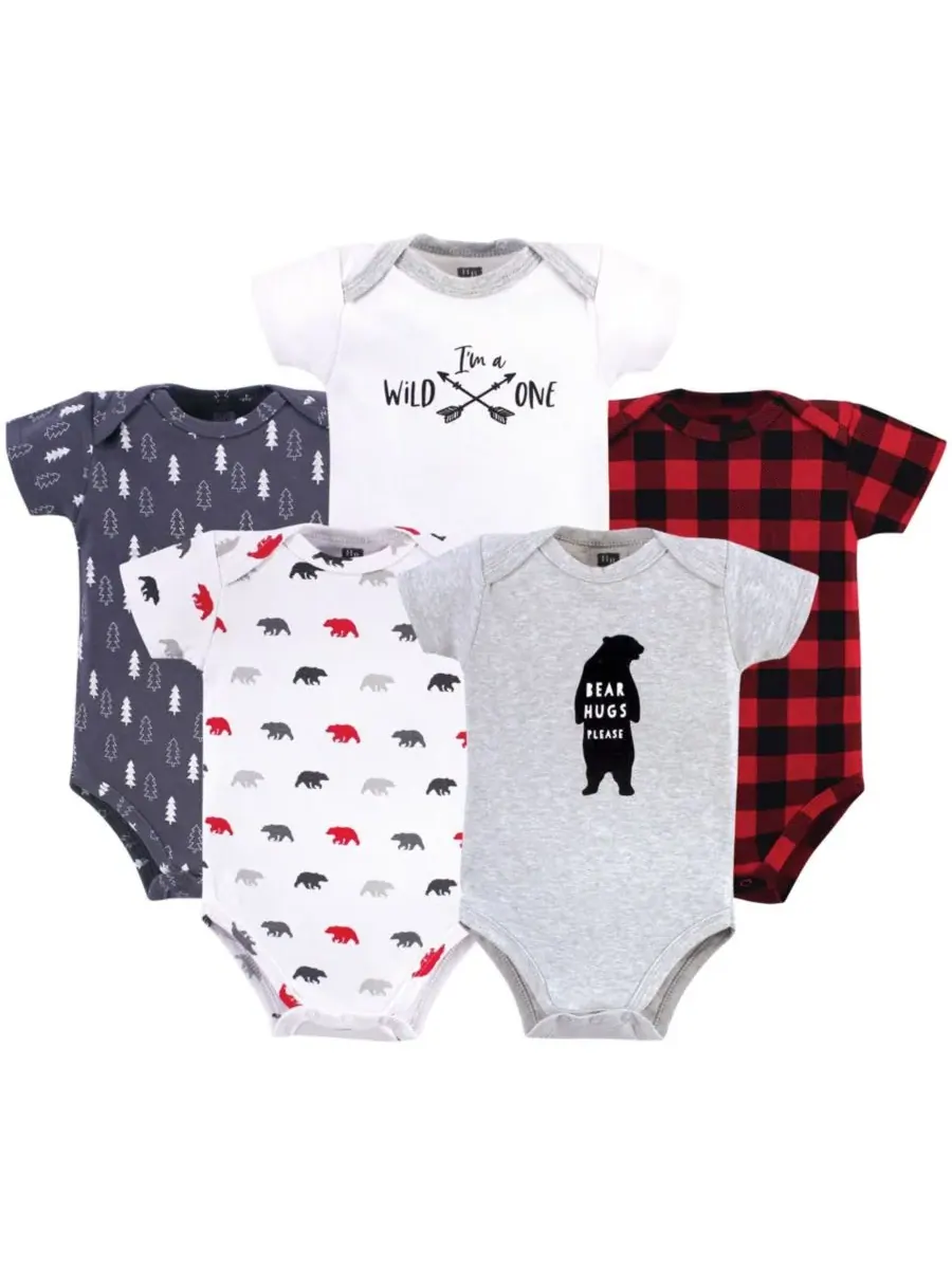 Комплект из пяти хлопковых комбинезонов-боди Hudson Baby, Baby Bear — изображение 2 из 5