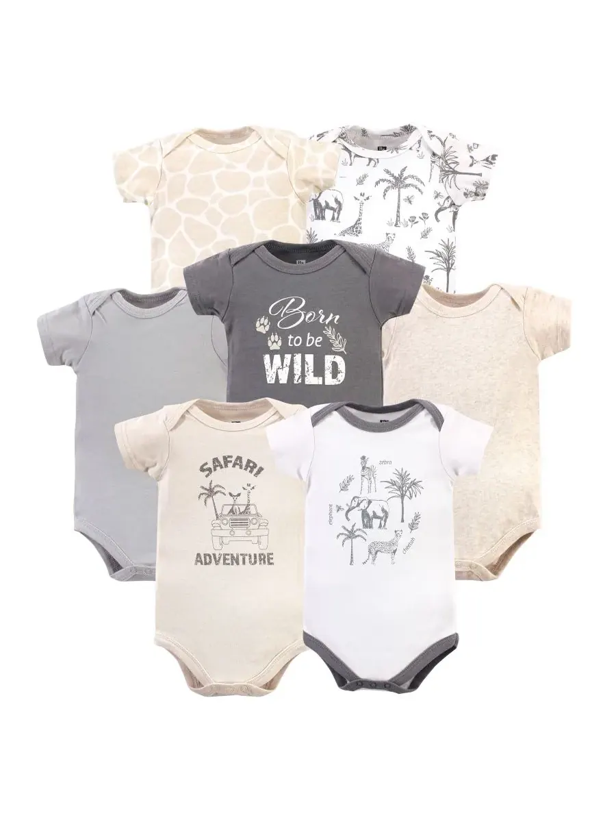 Набор из 7 хлопковых боди Hudson Baby, Vintage Safari — изображение 1 из 7