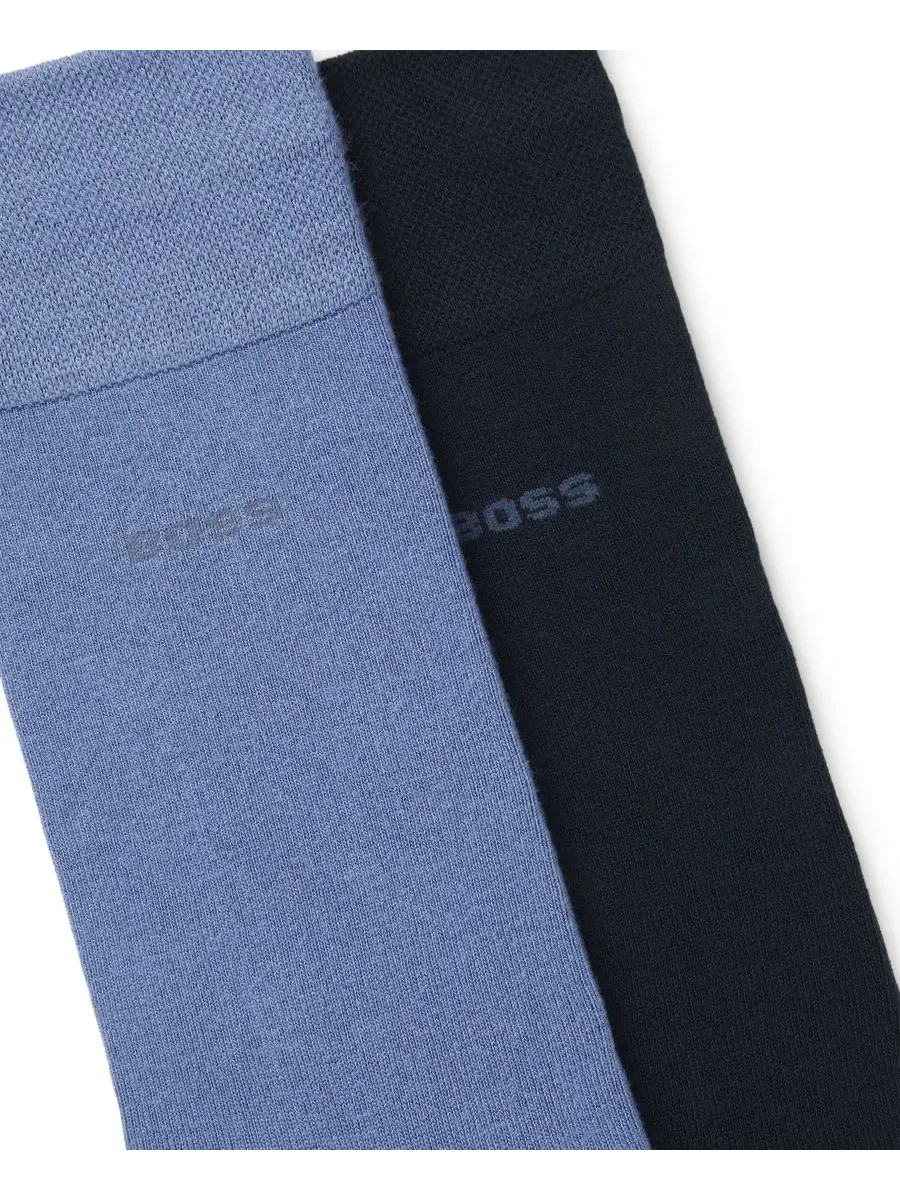 Мужские однотонные носки, 2 шт Hugo Boss — изображение 2 из 3, синий/темно-синий