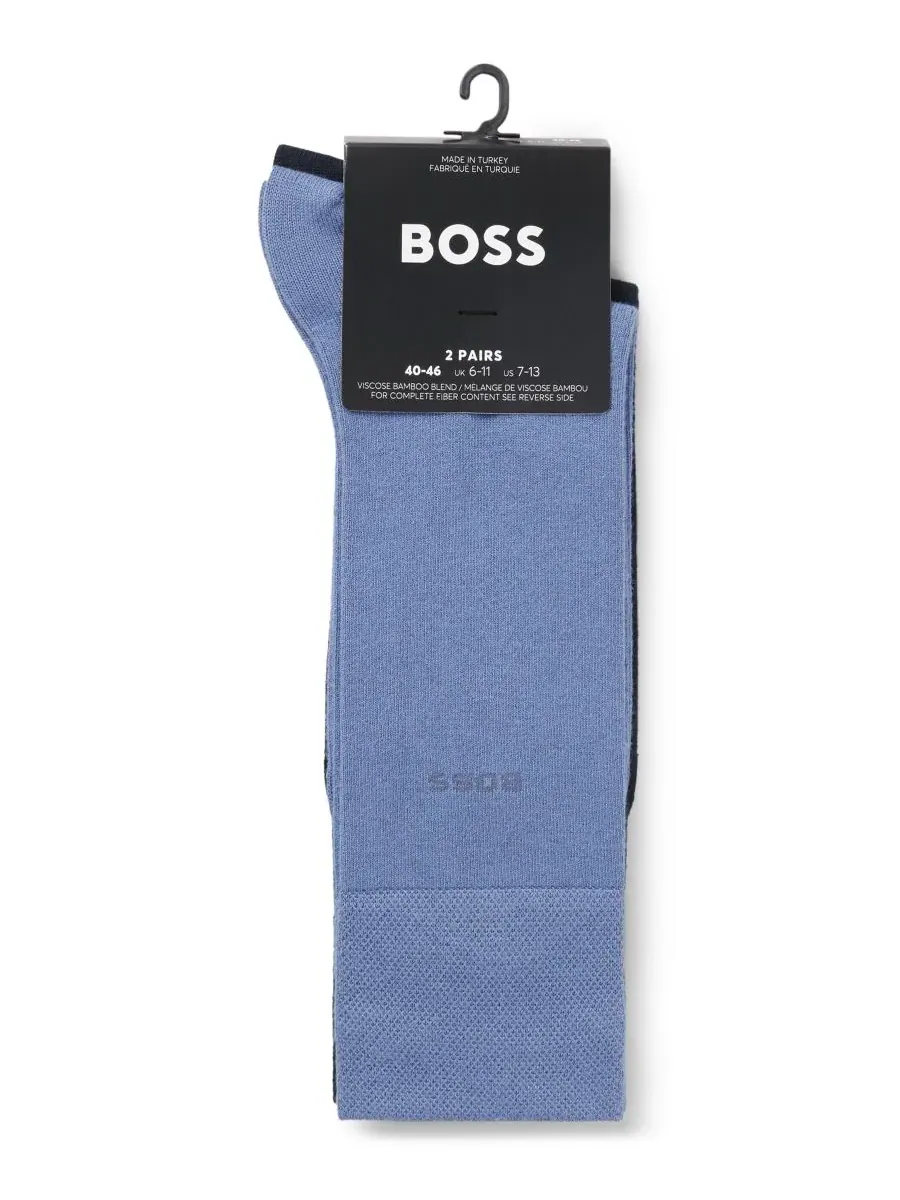 Мужские однотонные носки, 2 шт Hugo Boss — изображение 3 из 3, синий/темно-синий