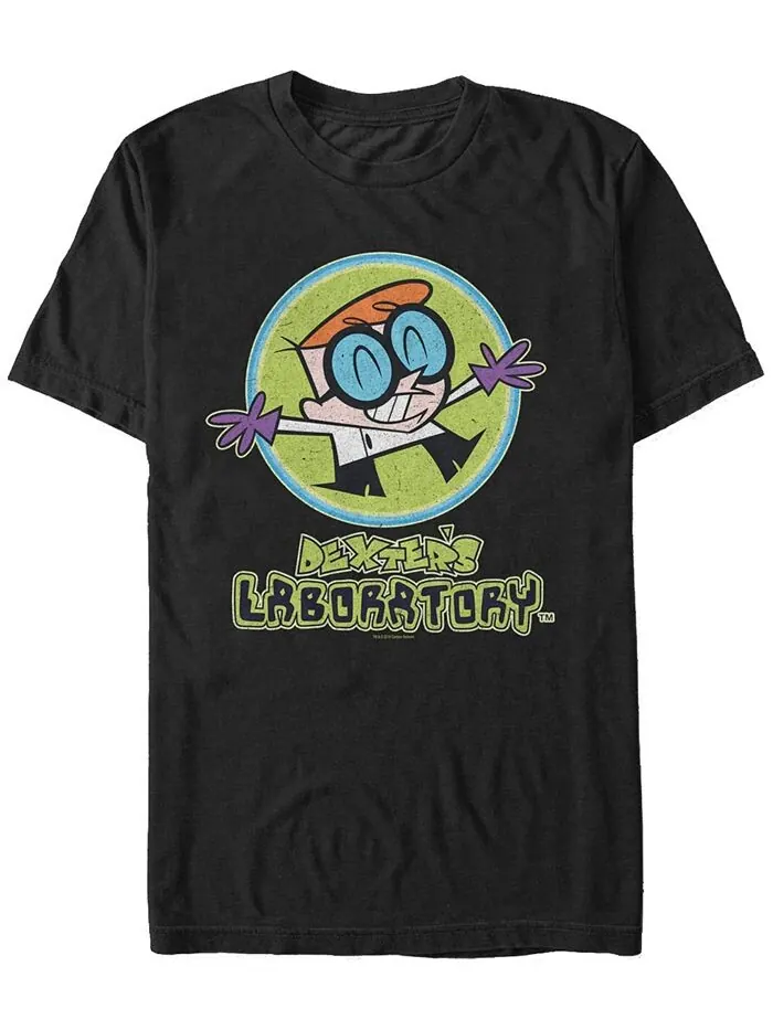 Мужская футболка с коротким рукавом Dexter's Laboratory Happy Scientist Fifth Sun — изображение 1 из 1, черный