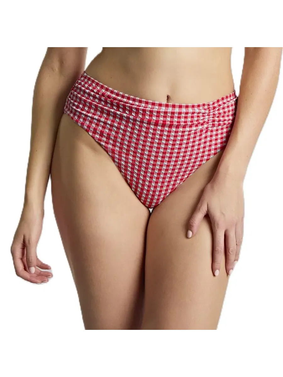 Женские бикини-трусики в клетку с высоким вырезом Panache Lingerie — изображение 1 из 4, красный