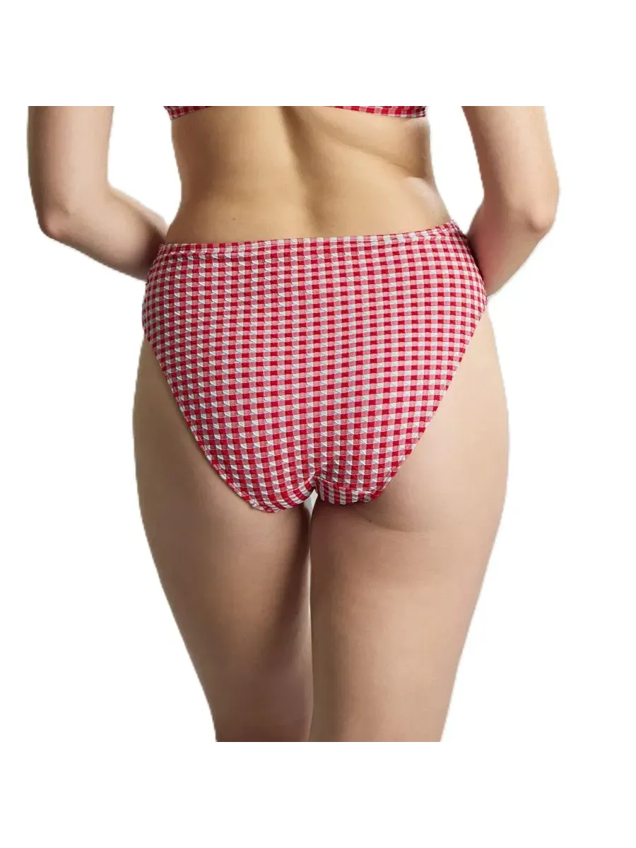 Женские бикини-трусики в клетку с высоким вырезом Panache Lingerie — изображение 4 из 4, красный