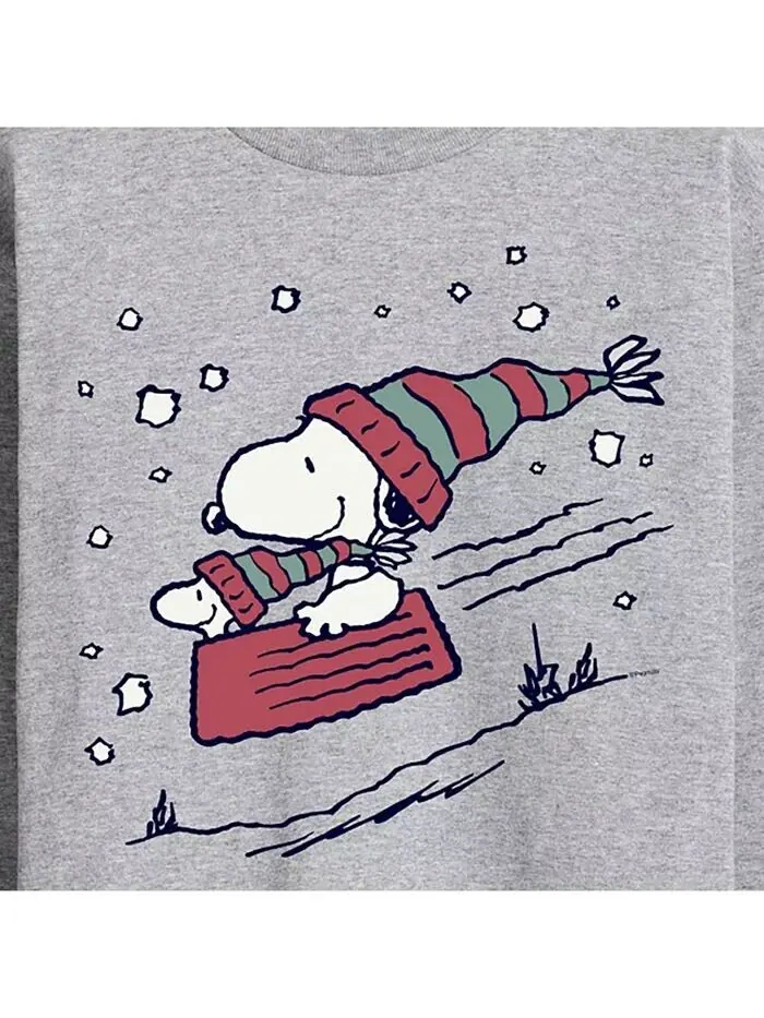Мужская футболка с длинным рукавом Peanuts Holidays AIRWAVES — изображение 3 из 3, серый