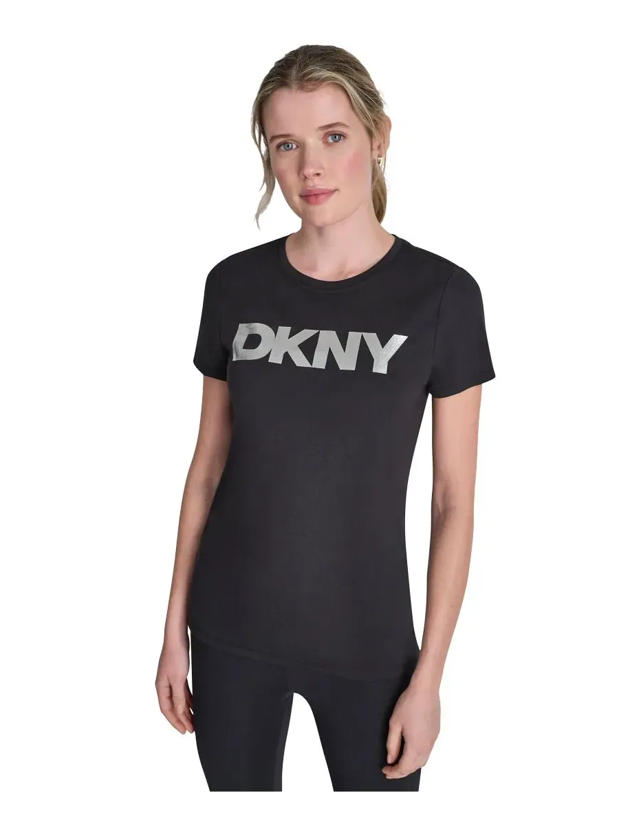 Женская футболка с фольгированным логотипом Dkny Sport