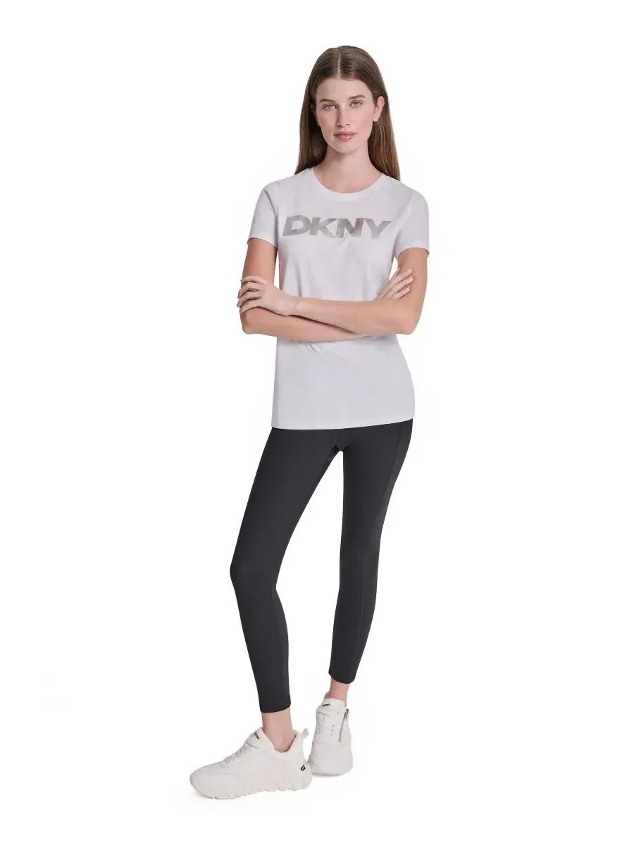 Женская футболка с фольгированным логотипом Dkny Sport — изображение 2 из 5, белый