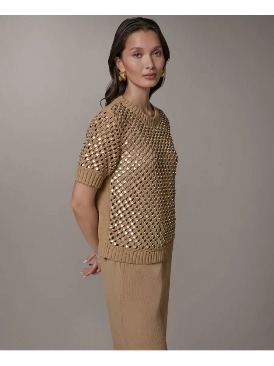 Женский свитер с воротником-стойкой и игольчатой строчкой Donna Karan Weekend — изображение 3 из 10, олененок