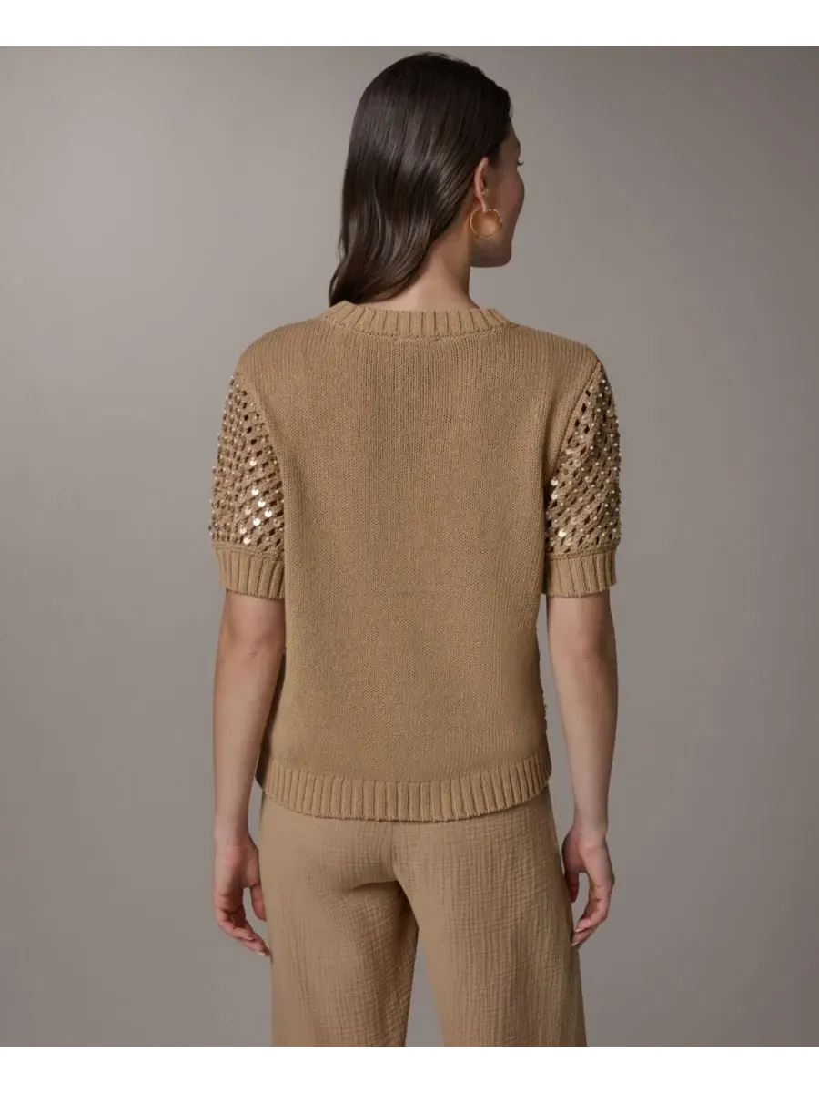 Женский свитер с воротником-стойкой и игольчатой строчкой Donna Karan Weekend — изображение 5 из 10, олененок