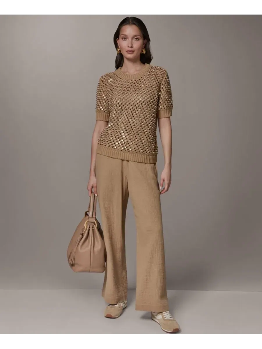 Женский свитер с воротником-стойкой и игольчатой строчкой Donna Karan Weekend — изображение 8 из 10, олененок