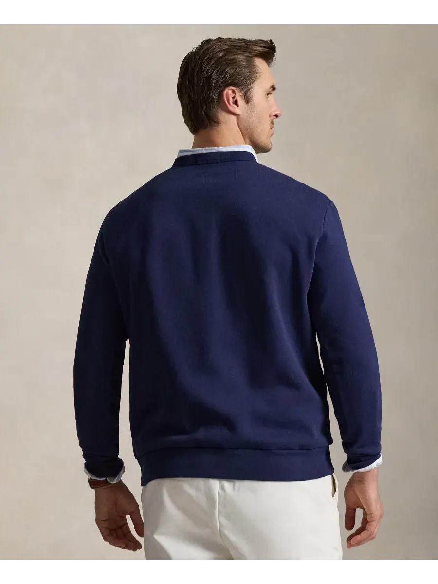 Мужская флисовая толстовка больших размеров с логотипом Polo Ralph Lauren — изображение 5 из 6, темно-синий