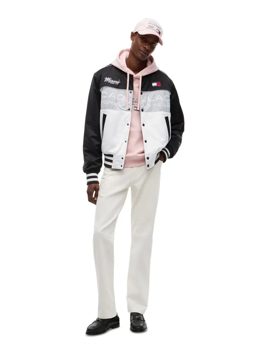 Мужская куртка Cadillac F1 Miami Varsity Jacket Tommy Hilfiger — изображение 2 из 4, белый/черный