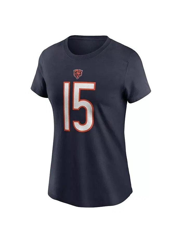 Женская футболка Rome Odunze Navy Chicago Bears 2024 NFL Draft Name Number Nike — изображение 2 из 3