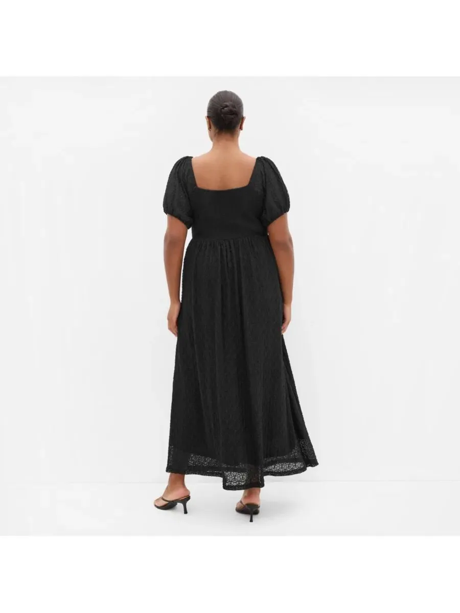 Платье миди с кружевными рукавами Lani Lace Short Sleeve Midi Dress CITY CHIC — изображение 2 из 5, черный